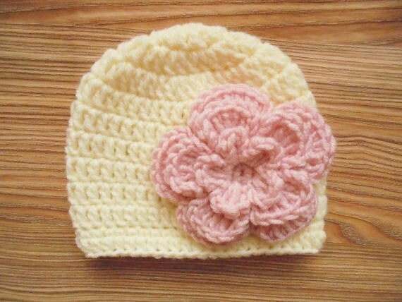 cream newborn hat
