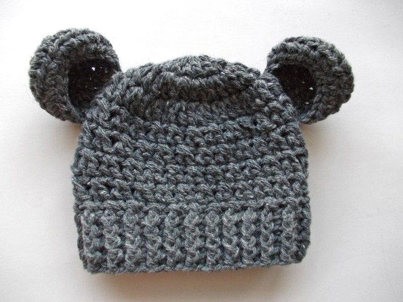 Wool Baby Bear Hats Adorable Baby Bear Beanies for Warmth and Cuteness Crochet baby bear hats Cozy baby bear beanies image 9