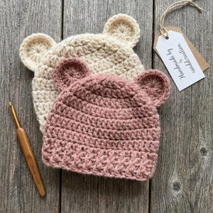 Easy bear hat pattern, Newborn to 10 Years Sizes, Crochet baby hat pattern, Winter hat pattern, Easy Crochet PDF Pattern, Crochet Hat image 8