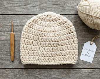 9 Sizes Newborn to Adult Easy Crochet Hat Pattern - Easy beanie CROCHET PATTERN, Hat crocheted pattern, Simple hat pattern PDF, Hat Pattern