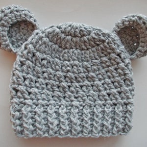 Wool Baby Bear Hats Adorable Baby Bear Beanies for Warmth and Cuteness Crochet baby bear hats Cozy baby bear beanies image 10