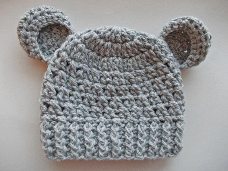 Wool Baby Bear Hats Adorable Baby Bear Beanies for Warmth and Cuteness Crochet baby bear hats Cozy baby bear beanies image 10