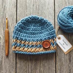 Crochet Hat Pattern – 10 Sizes! (Preemie to Adult) | Easy Beanie PDF - Instant Download - Beginner-Friendly -Classic Crochet Beanie Pattern