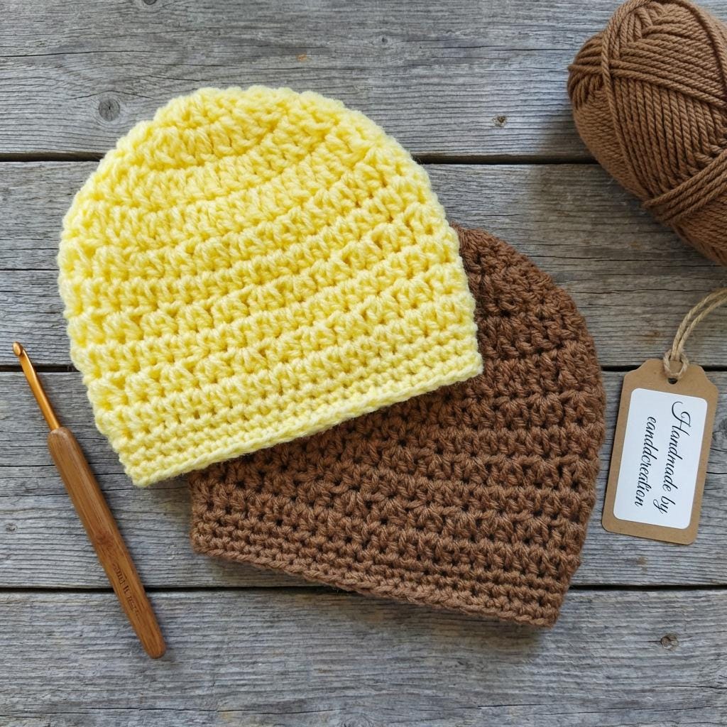 Easy Crochet Hat Pattern - Simple Beanie PDF Pattern - Crochet Baby Hat ...