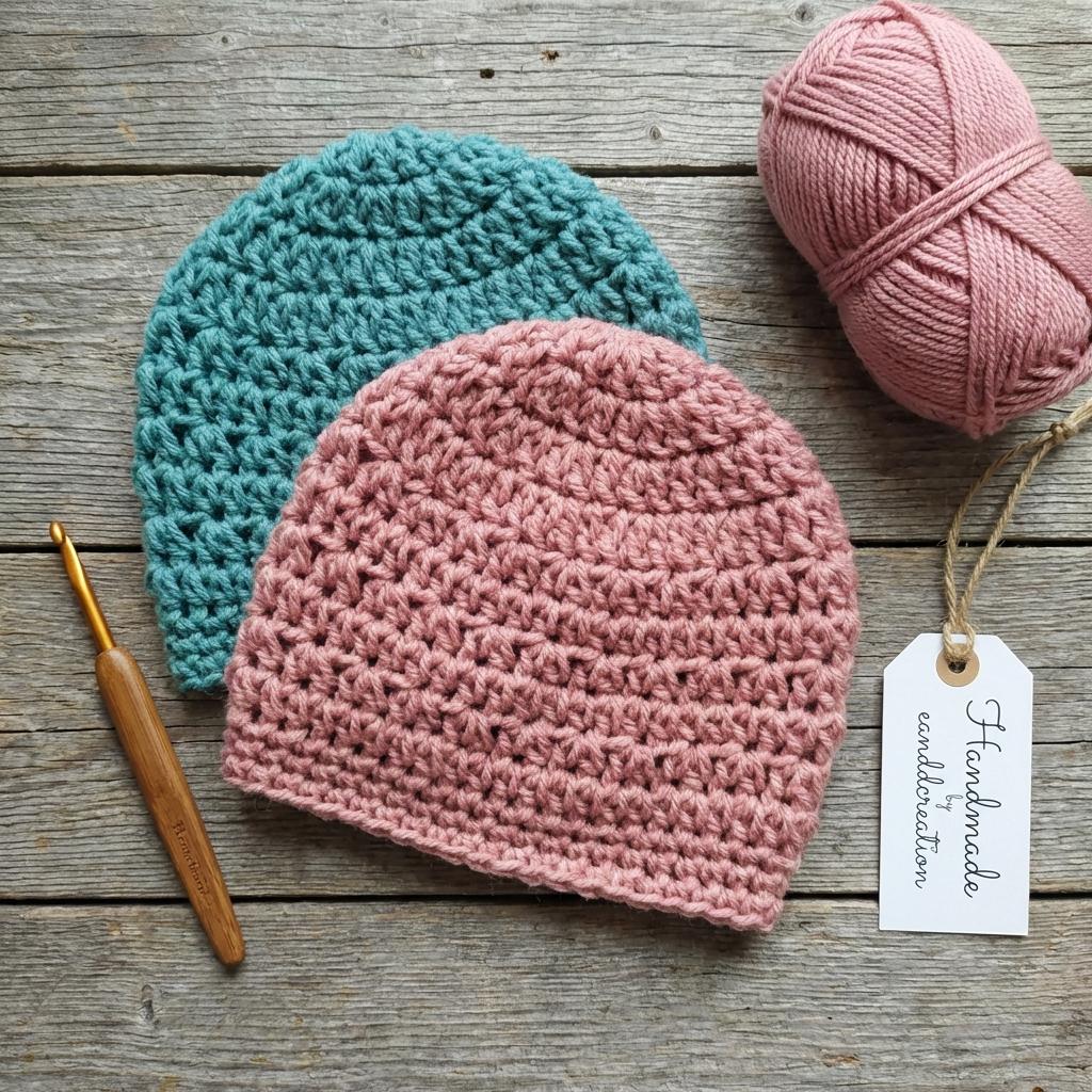 Easy Crochet Hat Pattern - Simple Beanie PDF Pattern - Crochet Baby Hat ...