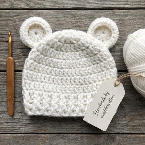 Easy bear hat pattern, Newborn to 10 Years Sizes, Crochet baby hat pattern, Winter hat pattern, Easy Crochet PDF Pattern, Crochet Hat image 6
