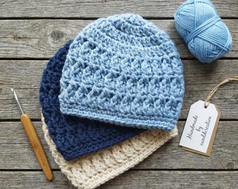 Eenvoudig en makkelijk haakpatroon voor een babymutsje - PDF-haakpatroon voor een babymutsje - 0-3 maanden - 3-6 maanden - 6-12 maanden - Direct te downloaden
