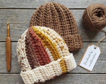 8 Sizes - Newborn to Adult Crochet Hat Pattern - Winter Hat Crochet Pattern - Simple Beanie Pattern - Easy Crochet Pattern - Ribbed Hat