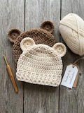 Easy bear hat pattern, Newborn to 10 Years Sizes, Crochet baby hat pattern, Winter hat pattern, Easy Crochet PDF Pattern, Crochet Hat