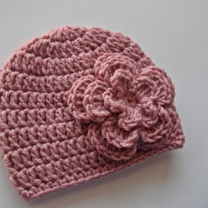 Handcrafted Crochet Baby Girl Hat with Flower - Baby Girl Hat with Floral Accent - Crochet Baby Hat for Girls