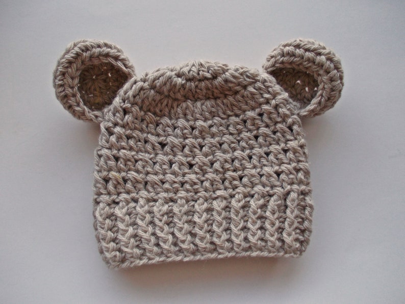 Wool Baby Bear Hats Adorable Baby Bear Beanies for Warmth and Cuteness Crochet baby bear hats Cozy baby bear beanies image 6