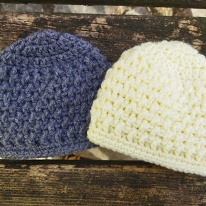 Crochet Hat PDF Pattern - Instant Download - Pattern for Baby Hat - Hat Crocheted Pattern - Newborn to 12 Months - Beginner Crochet Beanie