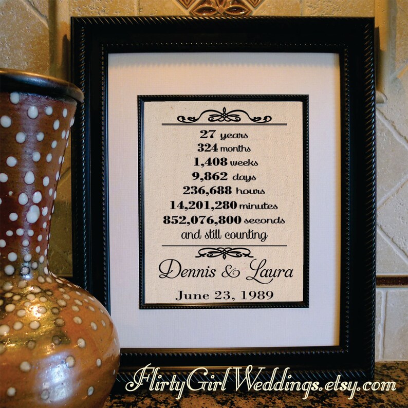 27th Wedding Anniversary 27th Anniversary Gift for Wife Etsy