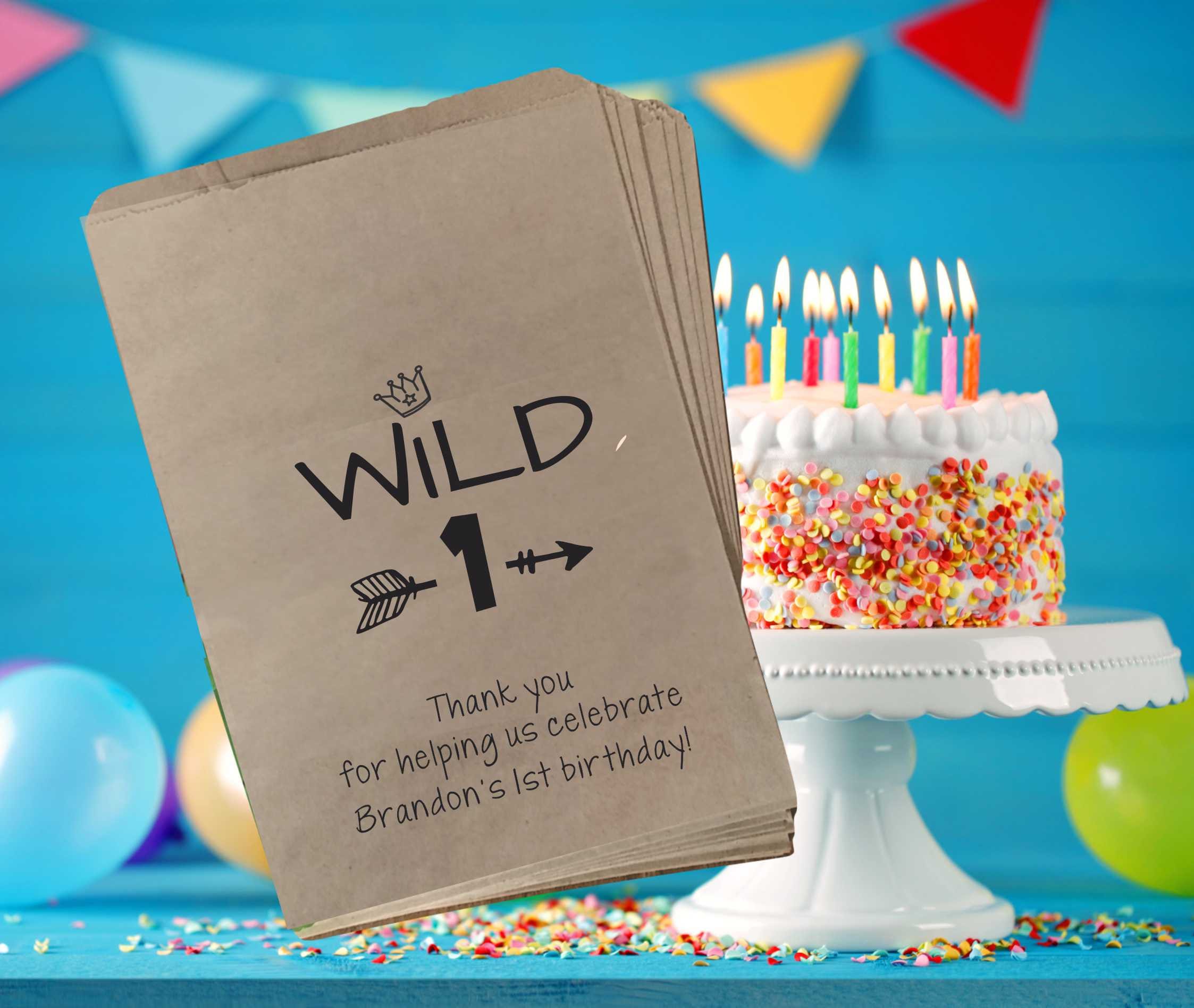 Boy First Birthday Favor Bags Candy Bags 1st Birthday Favor Etsy