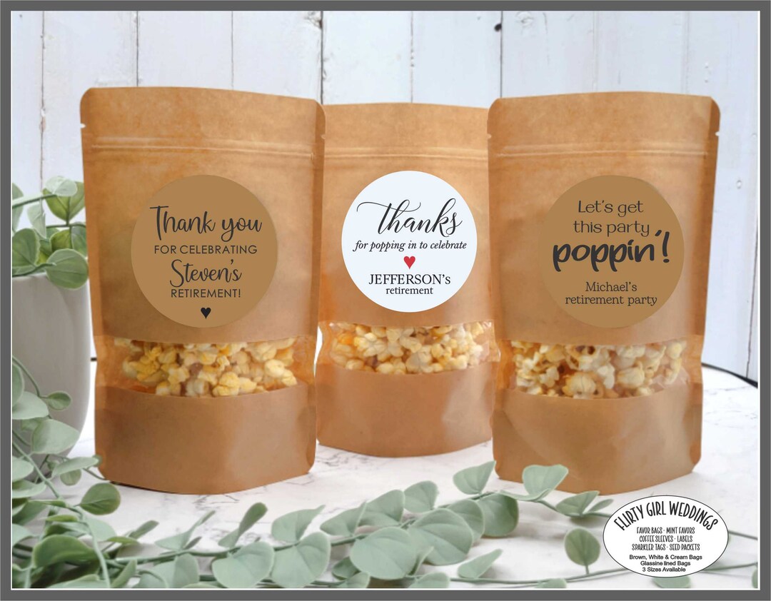 Treat Bags Retirement Retirement Favor Bag Birthday Party Etsy