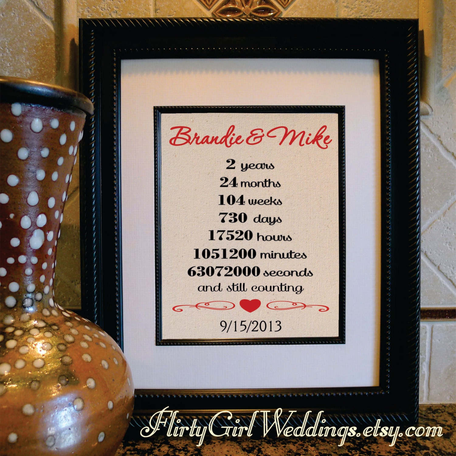 2nd Anniversary Gift Cotton Second Anniversary Cotton 2 Etsy