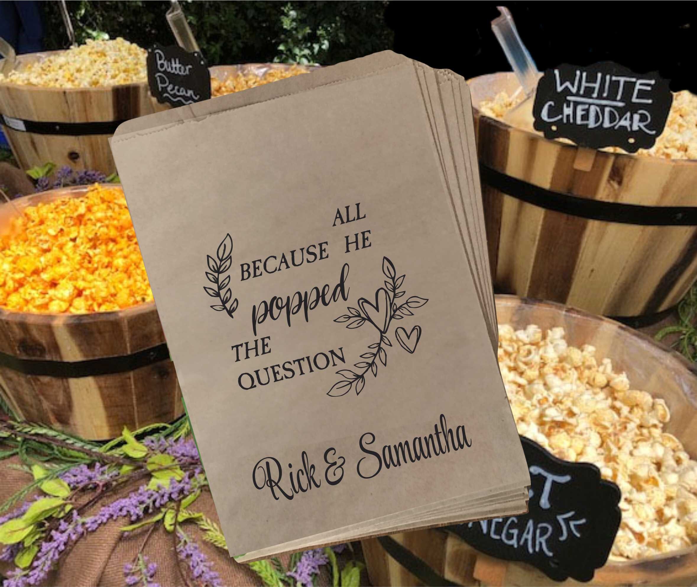 He Popped the Question Popcorn Bags Wedding Favor Bag Etsy