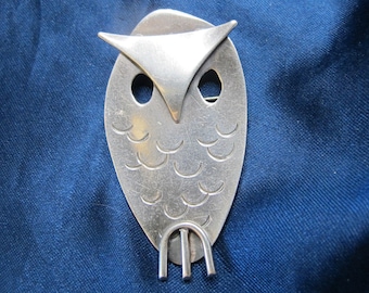 Spilla gufo in argento Sterling stile Boothby di Frances Holmes, mistero, marchio Hallmark, 12 grammi