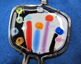 Colorful Sterling and Glass TV Pendant 10 Grams