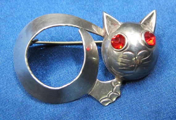 Horacio de la Parra Taxco Mexico Sterling Cat Bro… - image 2