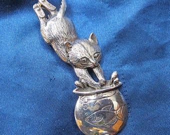 RARE Leonore Doskow Sterling Fish Brooch 12.6 Grams