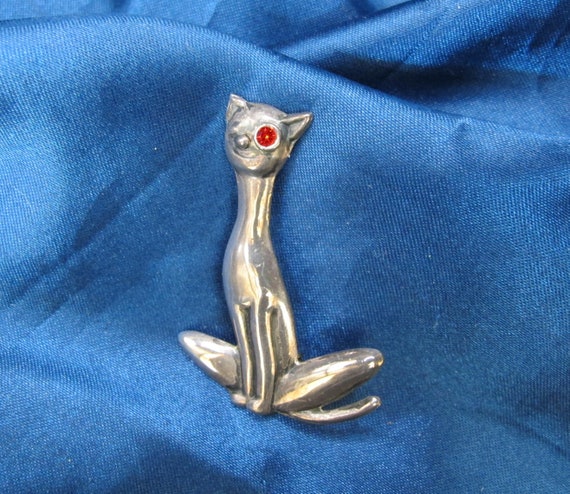 Parra Mexico Sterling Smiling Cat Brooch  4.8 Gra… - image 4
