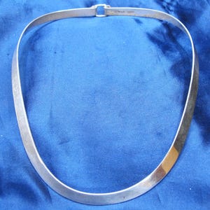 34 Grams Stylish Sterling Silver Torque Necklace Mexico 16 Inches