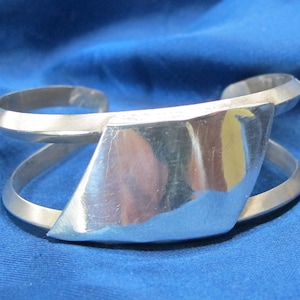 Bransoletka mankietowa Vintage Modernist Sterling 24 gramy