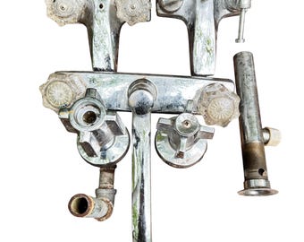 Reclaimed Broken Metal Faucets Assemblage Craft Supply Non Working for arts and crafts only