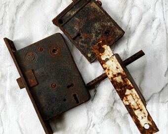 3 Vintage Rusty Mortise Locks