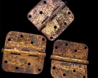 Random Rusty Hinges Metal Assemblage  Altered Art Craft Supply Items as Pictured Lot of 3