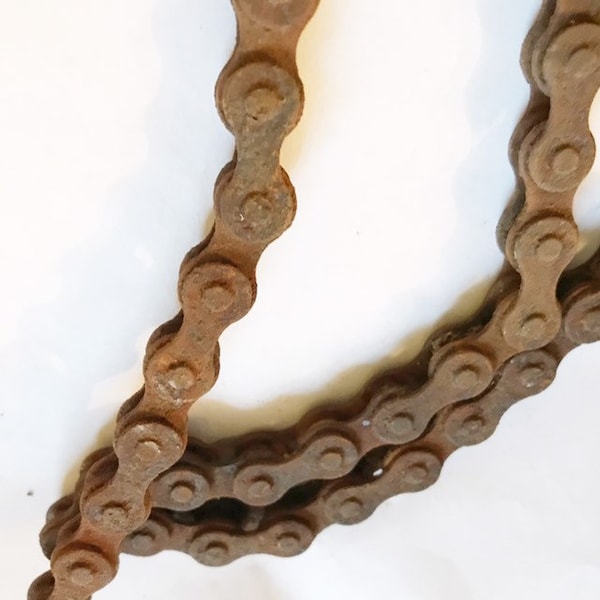 Rusty Chain Industrial Decor Art Altered Art Steampunk Industrial Salvage