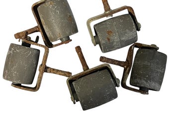 Vintage Bedframe Caster Rollers craft supply assemblage Lot of 4 No screws