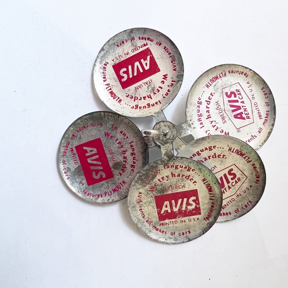 Vintage Avis We Try Harder Metal Pin Lot of 6 Ita… - image 2