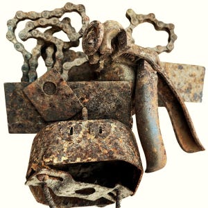 Mixed  Rusty Metal Objects Craft Supply Assemblage Rust Dye Altered Art