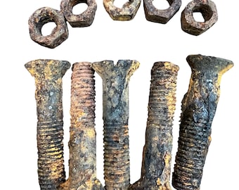Rusty Metal Nuts Bolts Screws