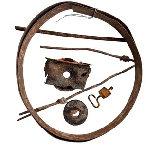 Vintage Rusty Metal Assemblage: Art Craft Supply Parts As Pictured