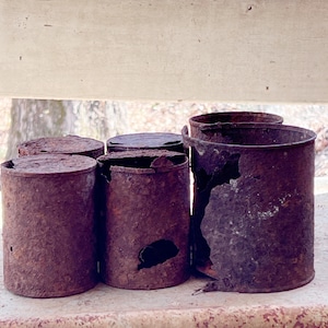 Rescued Salvaged Rusty Metal  and Pieces for crafting or other metalworking scientific uses cans are DIRTY Video example only