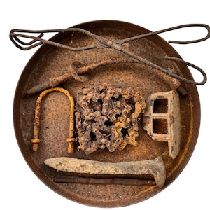 Random Rusty Metal Assemblage: Altered Art Craft Supply