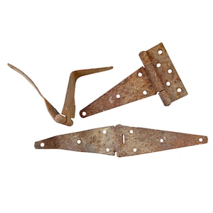 Rusty Metal Barn Hinges: Assemblage Art Supply, Rustic Relic Choose from Variations