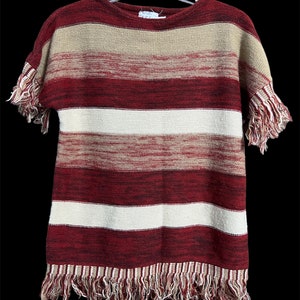 Jones & Mitchell Pullover Sweater With Fringe Sleeves and Waist Hem Size Medium image 2