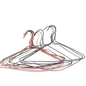 Plastic Coated Wire Clothes Hangers For Crafts Assemblage Metalworking Art lot of 12 Bent Misshapen