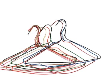 Plastic Coated Wire Clothes Hangers For Crafts Assemblage Metalworking Art lot of 12 Bent Misshapen