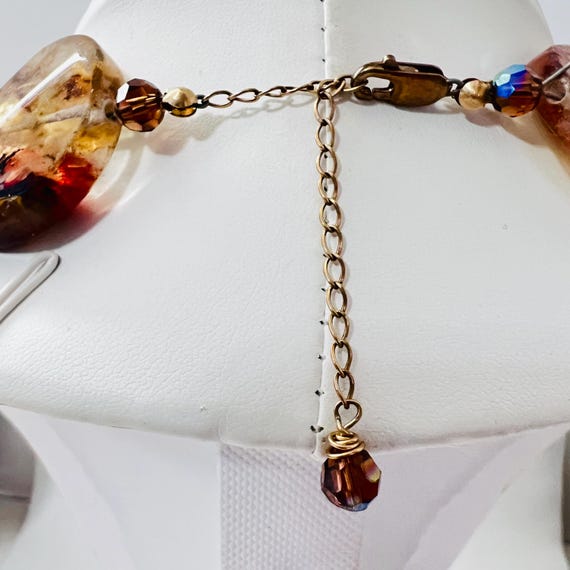 Oval Flat Bead Spring Necklace Statement Jewelry - image 2