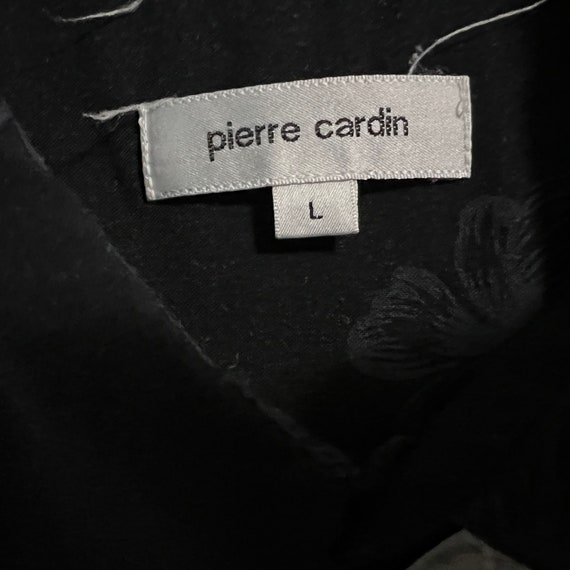 Vintage Pierre Cardin Size L Black Ivory Floral H… - image 4