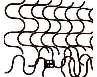 12 Rusty Metal Wire Squiggles Mixed Sizes Up To 3.5 Inches Assemblage Craft Supply