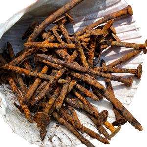 Mixed Rusty Nails Mixed Sizes 1/2 Pound Similar to Photo Not Pictured Craft Project Supply rust dye making assemblage print making