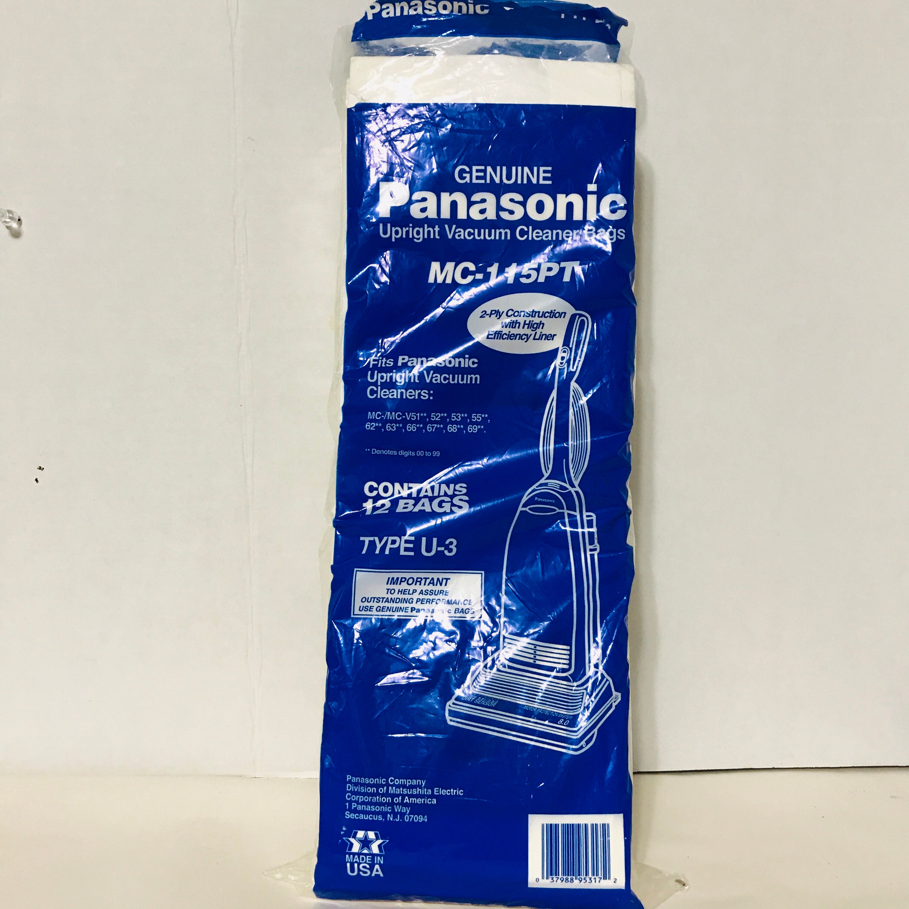 Genuine Panasonic Type U3 Upright Vacuum Cleaner Bags MC115PT Etsy