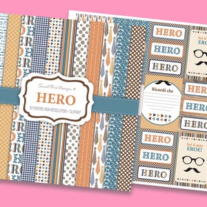 Set di 12 immagini DIGITALI Hero + Cartoline