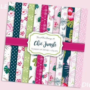 Set di 12 immagini DIGITALI Chic Jungle